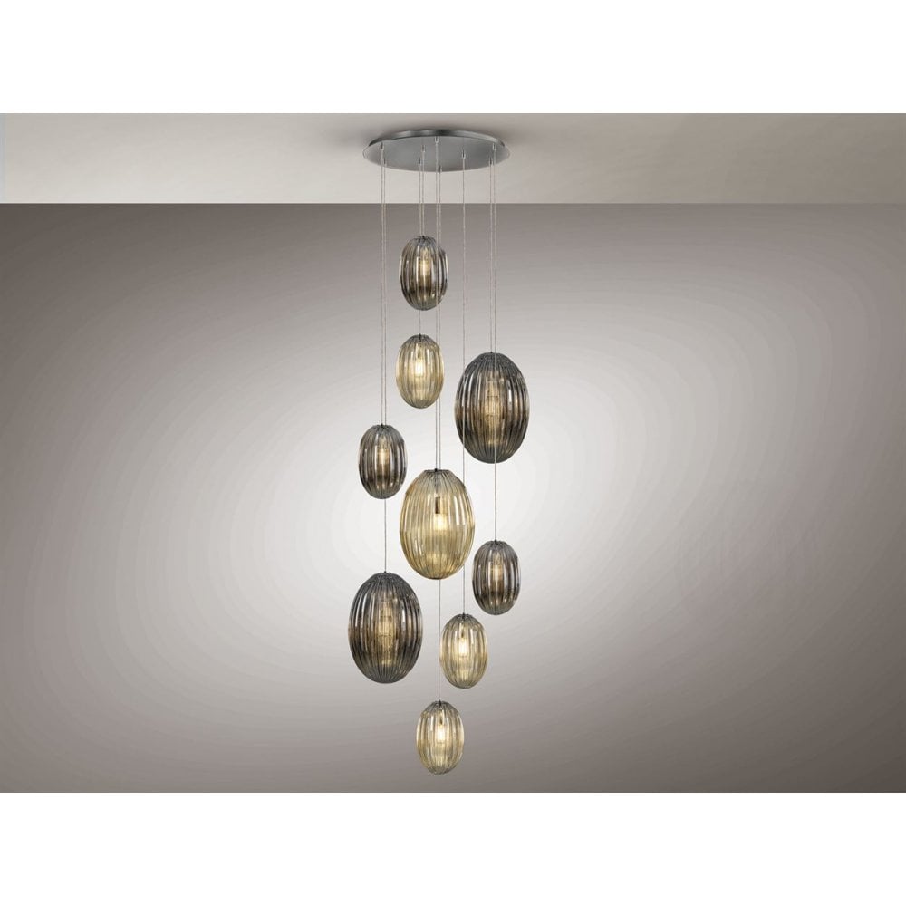 752367 Ovila 9 Light Pendant Light Glass