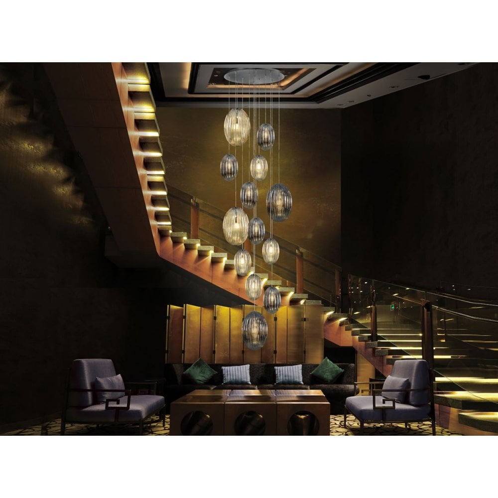 752459 Ovila 13 Light Pendant Light Glass