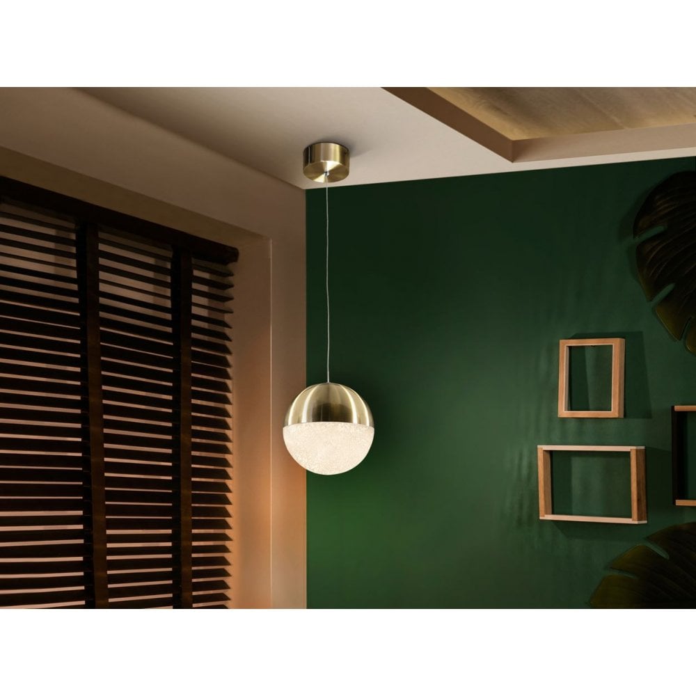793407 Sphere LED Pendant Light Satin Brass