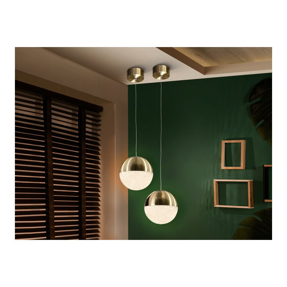 793407 Sphere LED Pendant Light Satin Brass