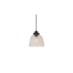 80954 1 Light Pendant Smokey Grey Tinted Glass & Black Chrome Plate