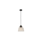 80954 1 Light Pendant Smokey Grey Tinted Glass & Black Chrome Plate