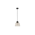 80954 1 Light Pendant Smokey Grey Tinted Glass & Black Chrome Plate