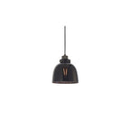 80955 1 Light Pendant Black Tinted Glass & Black Chrome Plate