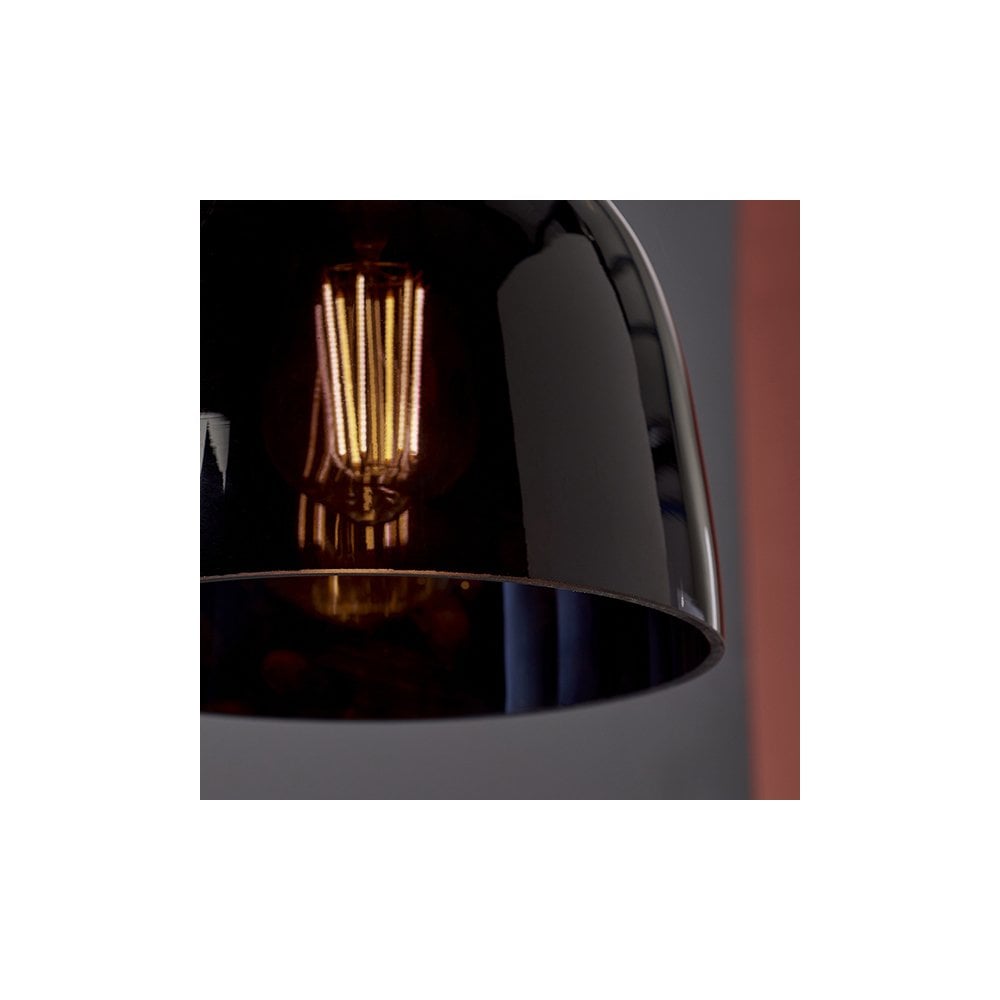 80955 1 Light Pendant Black Tinted Glass & Black Chrome Plate