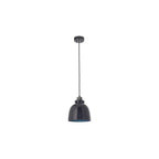 80955 1 Light Pendant Black Tinted Glass & Black Chrome Plate