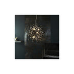 81583 9 Light Pendant Black Chrome Plate With Smoked Mirror & Tinted Glass