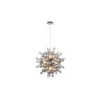81583 9 Light Pendant Black Chrome Plate With Smoked Mirror & Tinted Glass