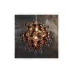 81584 9 Light Pendant Copper Plate With Copper Mirror & Tinted Glass