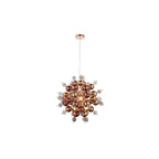 81584 9 Light Pendant Copper Plate With Copper Mirror & Tinted Glass