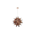 81584 9 Light Pendant Copper Plate With Copper Mirror & Tinted Glass