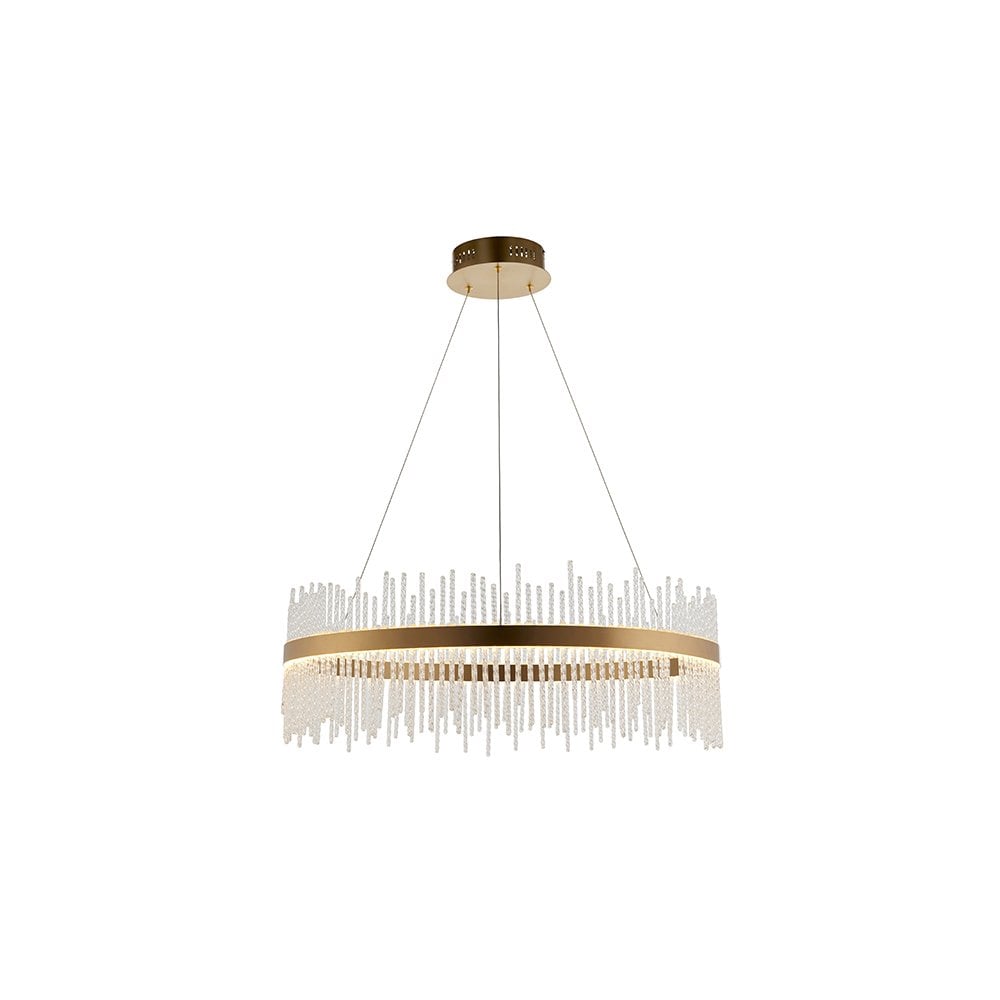 81908 LED Pendant Brushed Gold Plated Finish & Clear Glass