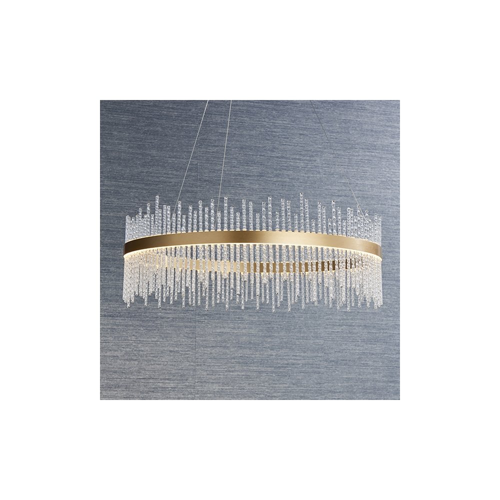81908 LED Pendant Brushed Gold Plated Finish & Clear Glass