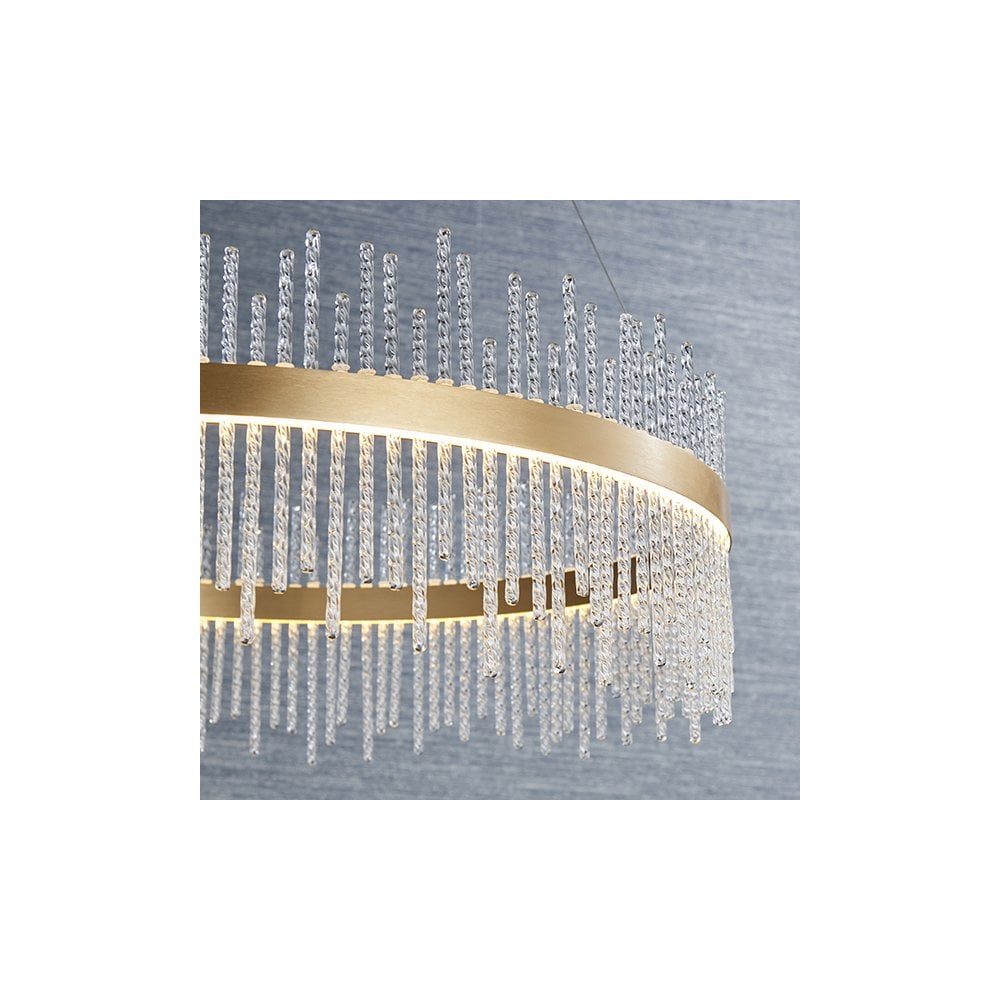 81908 LED Pendant Brushed Gold Plated Finish & Clear Glass