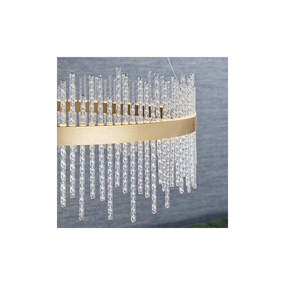 81908 LED Pendant Brushed Gold Plated Finish & Clear Glass
