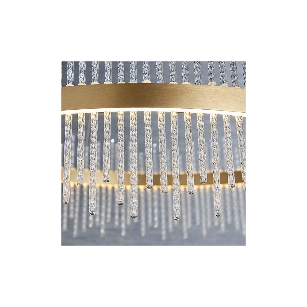 81908 LED Pendant Brushed Gold Plated Finish & Clear Glass