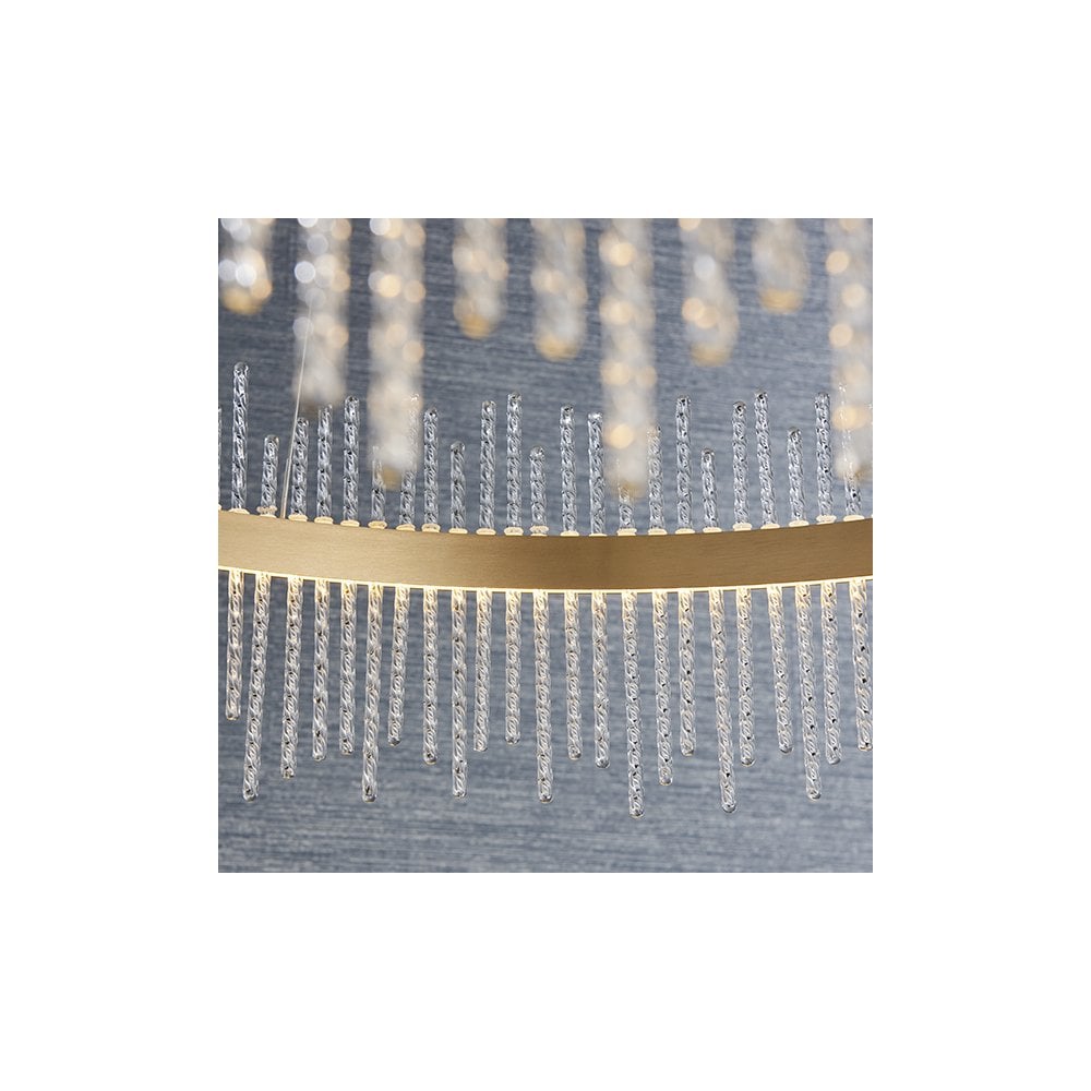81908 LED Pendant Brushed Gold Plated Finish & Clear Glass