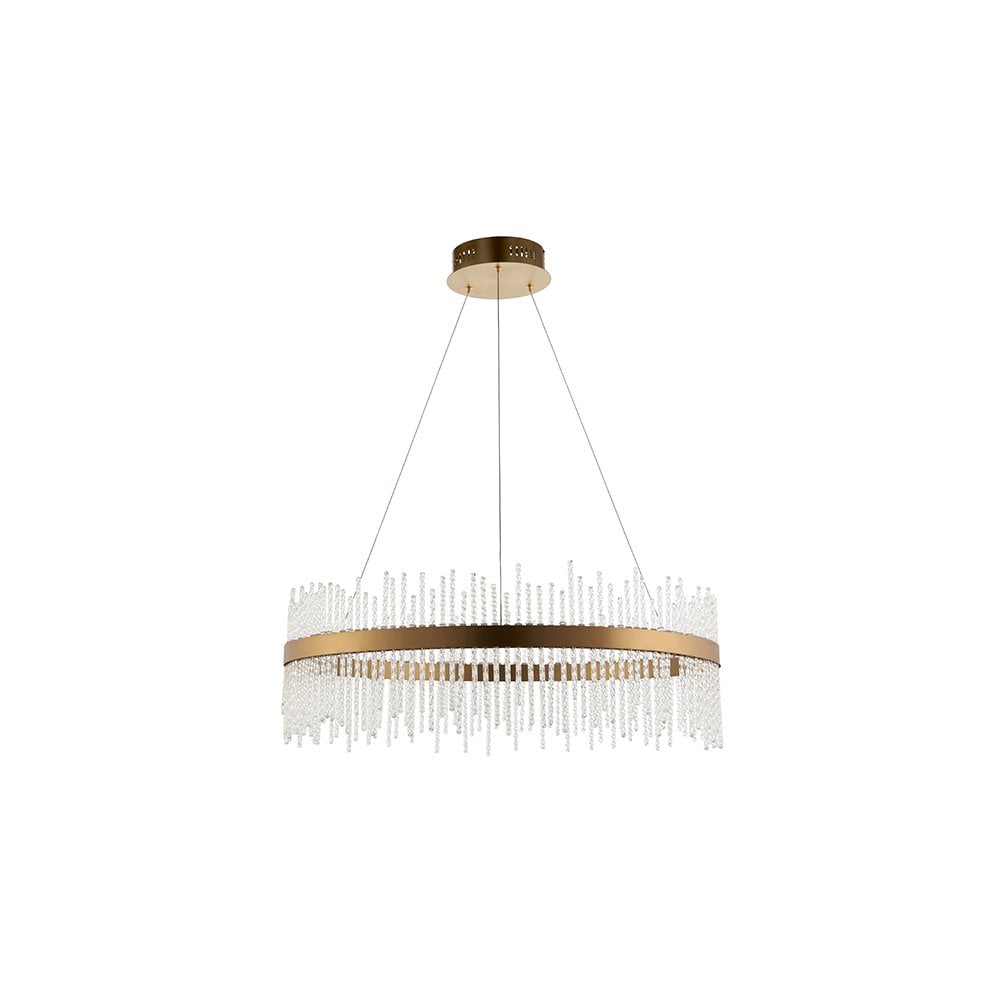 81908 LED Pendant Brushed Gold Plated Finish & Clear Glass