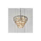 81933 9 Light Pendant Antique Silver Paint & Mercury Glass