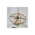 81933 9 Light Pendant Antique Silver Paint & Mercury Glass