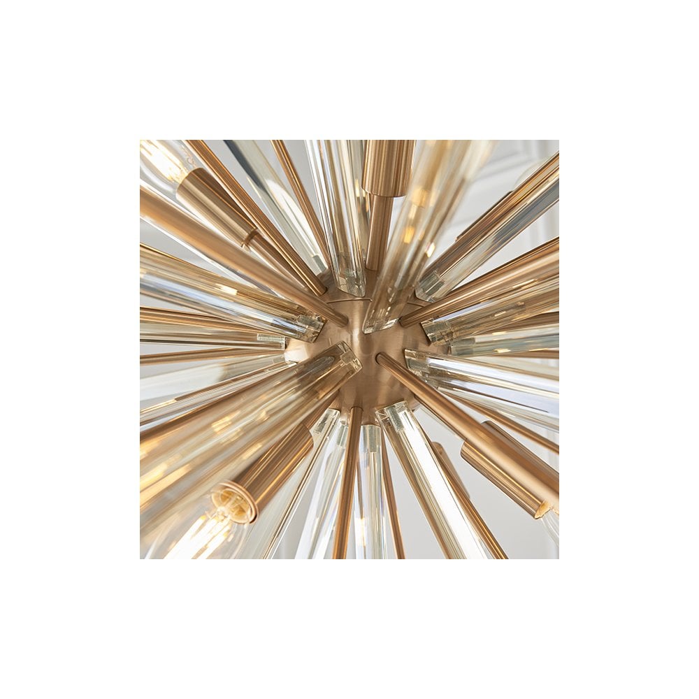81935 8 Light Pendant Antique Brass Plate With Champagne Glass