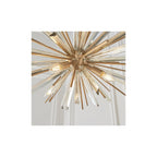 81935 8 Light Pendant Antique Brass Plate With Champagne Glass