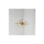 81936 6 Light Pendant Antique Brass Plate With Champagne Glass