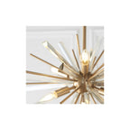 81936 6 Light Pendant Antique Brass Plate With Champagne Glass