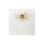 81937 4 Light Flush Ceiling Light Antique Brass Plate With Champagne Glass
