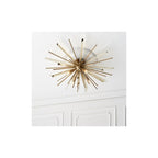 81937 4 Light Flush Ceiling Light Antique Brass Plate With Champagne Glass