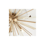 81937 4 Light Flush Ceiling Light Antique Brass Plate With Champagne Glass
