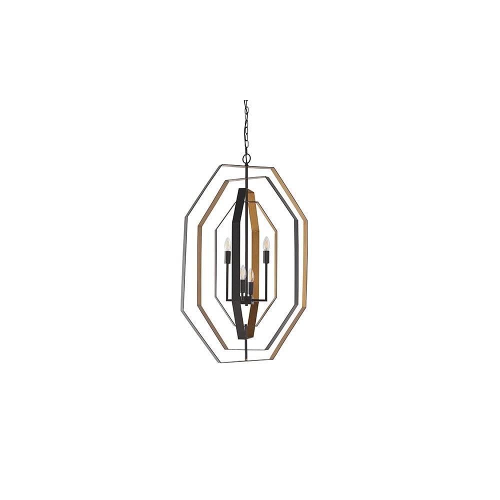 81995 4 Light Pendant Aged Bronze Effect & Antique Gold Paint