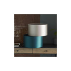 82137 Shade Teal Satin Fabric & Matt Antique Brass Plate