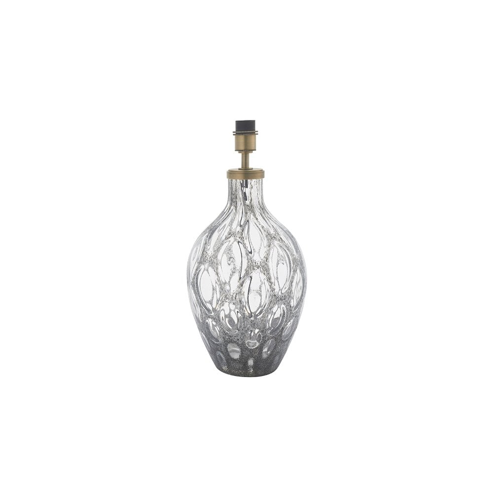 91148 1 Light Table Lamp Charcoal Artisan Glass & Matt Antique Brass Plate Base Only