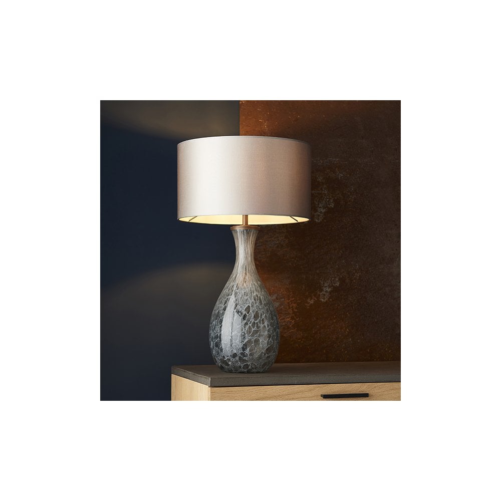 91200 1 Light Table Lamp Artisan Glass & Brushed Bronze Plate Base Only