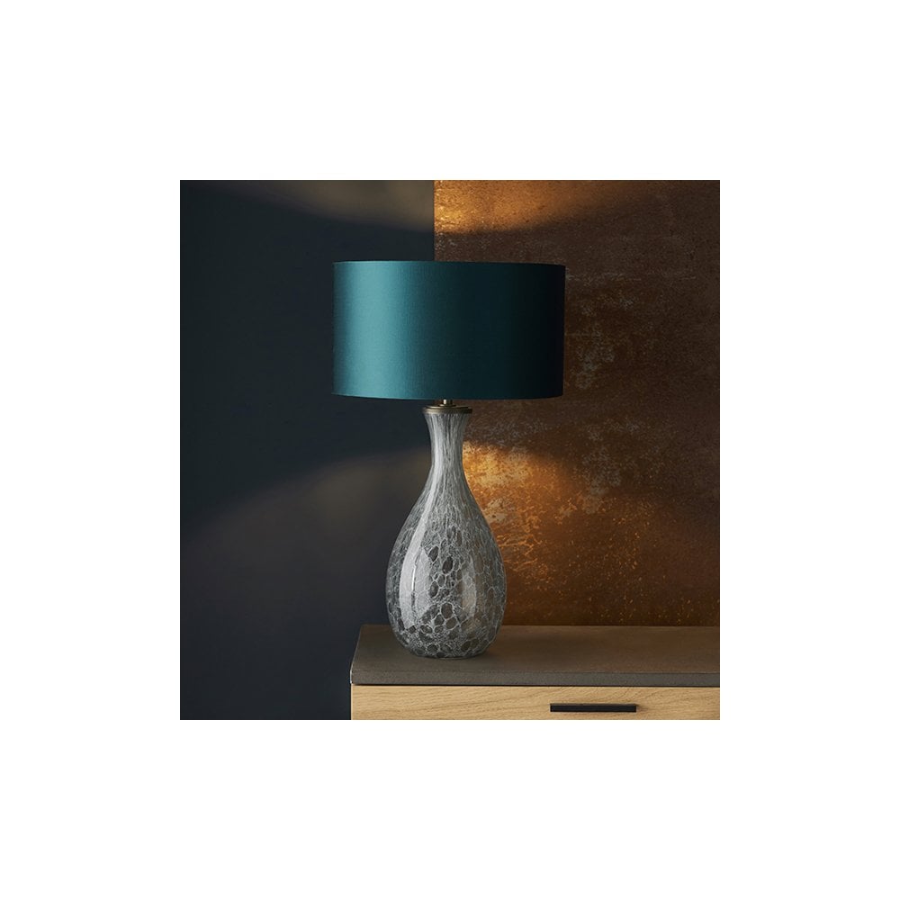 91200 1 Light Table Lamp Artisan Glass & Brushed Bronze Plate Base Only