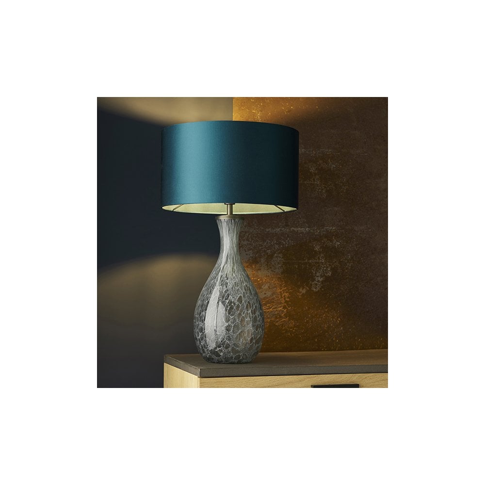 91200 1 Light Table Lamp Artisan Glass & Brushed Bronze Plate Base Only