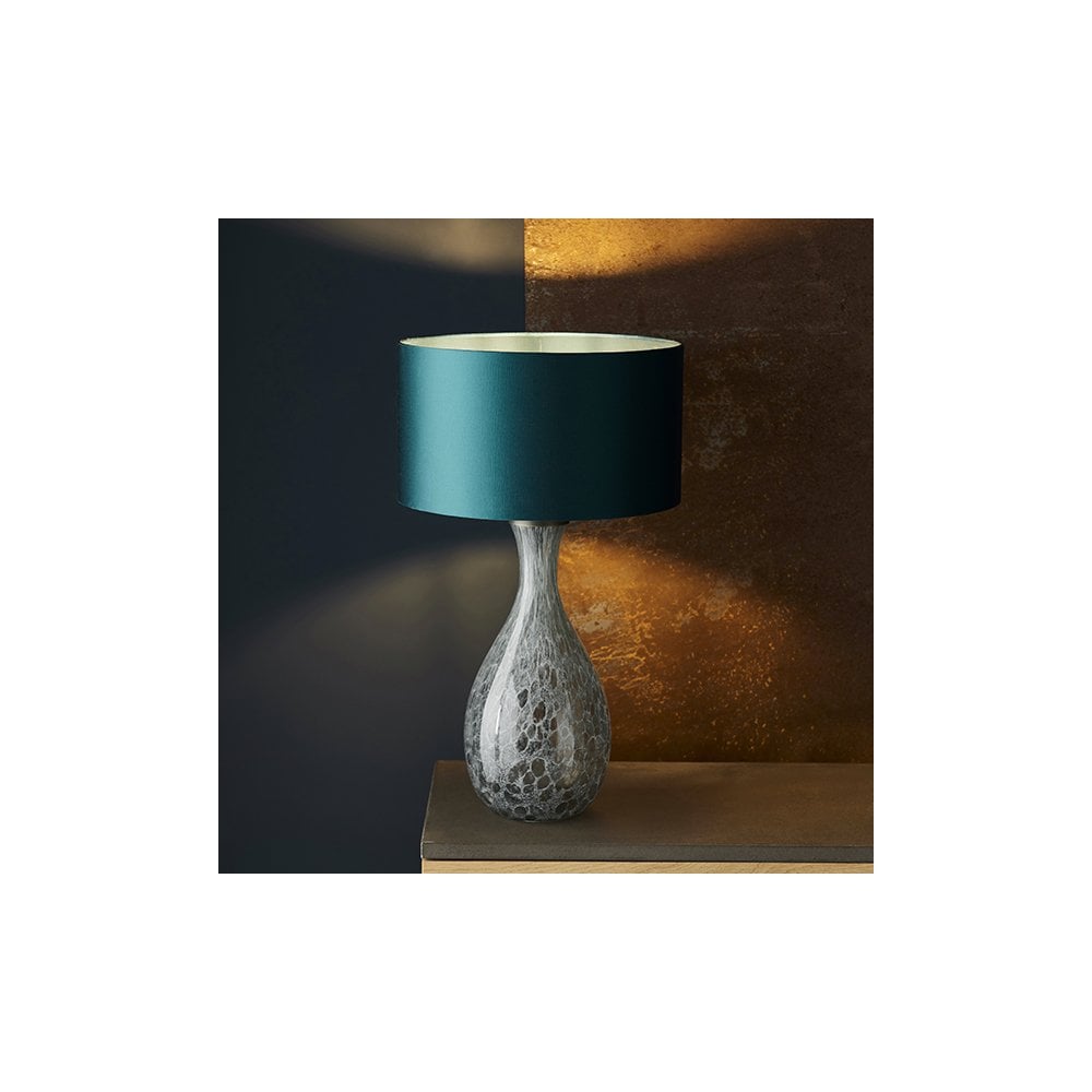 91200 1 Light Table Lamp Artisan Glass & Brushed Bronze Plate Base Only