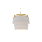 91532 3 Light Pendant Matt Gold Paint & White Tassels