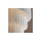 91532 3 Light Pendant Matt Gold Paint & White Tassels