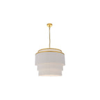 91532 3 Light Pendant Matt Gold Paint & White Tassels
