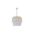 91532 3 Light Pendant Matt Gold Paint & White Tassels