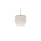 91551 1 Light Pendant Matt Gold Paint & White Tassels