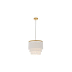 91551 1 Light Pendant Matt Gold Paint & White Tassels