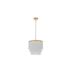 91551 1 Light Pendant Matt Gold Paint & White Tassels