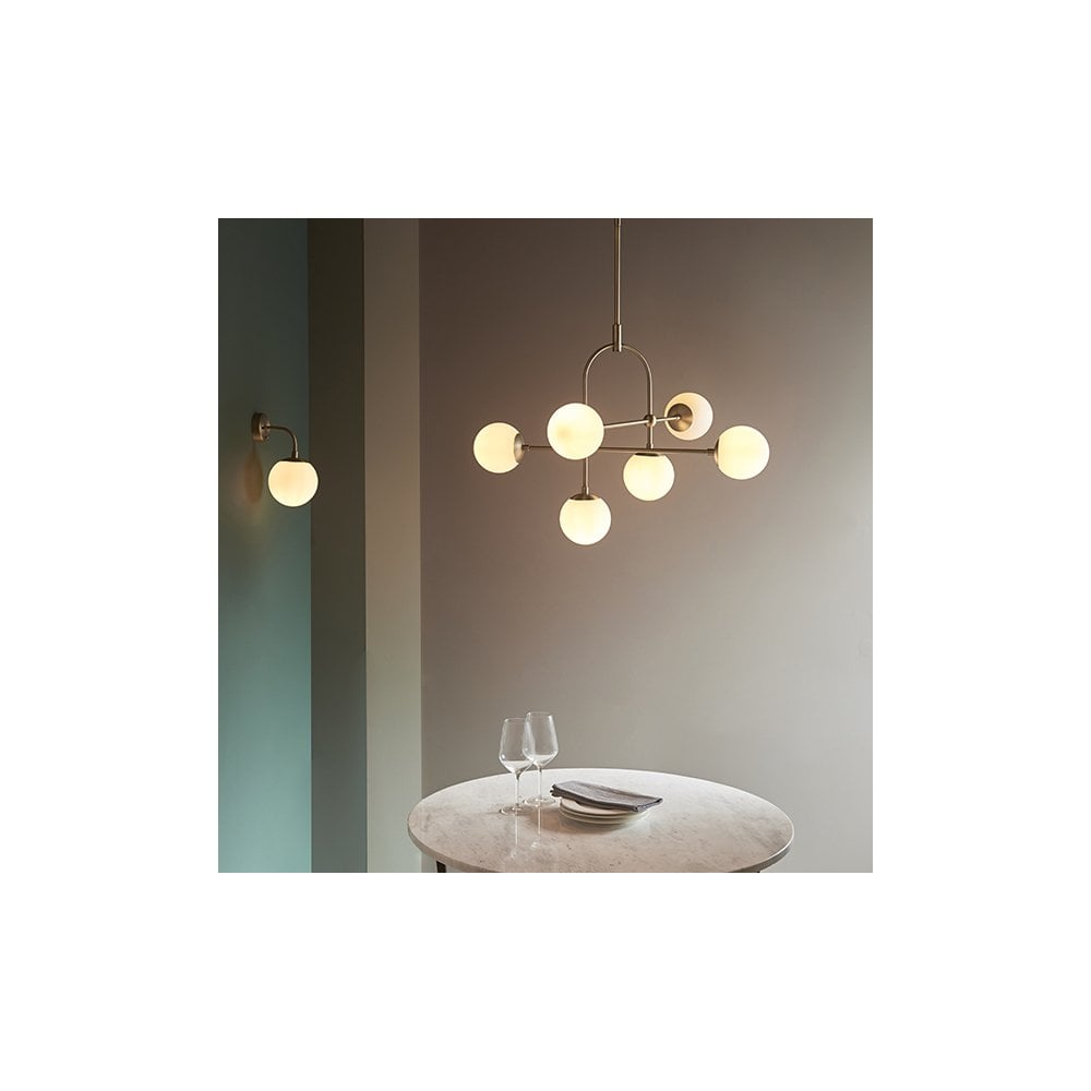 91892 1 Light Wall Light Matt Antique Brass Plate & Opal Glass (S)