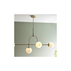91893 5 Light Bar Pendant Matt Antique Brass Plate & Opal Glass