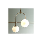 91893 5 Light Bar Pendant Matt Antique Brass Plate & Opal Glass