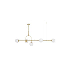91893 5 Light Bar Pendant Matt Antique Brass Plate & Opal Glass