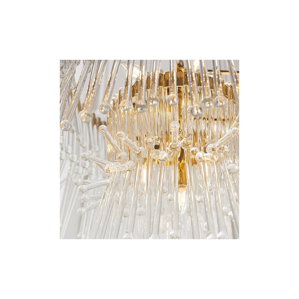 91941 9 Light Pendant Polished Gold Plated Finish With Clear Glass